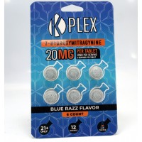 K-Plex Premium 7-Hydroxymitragynine Extract Tablets (Blue Razz Flavor)(6 Pack)(20mg per Tablet)